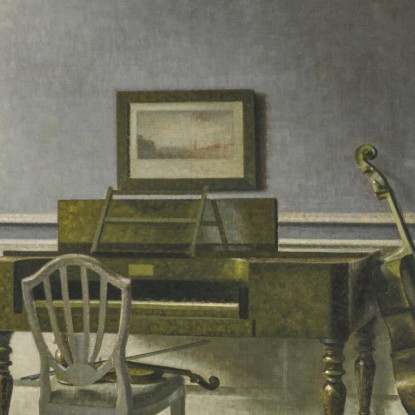 Interno. La Sala Della Musica Strandgade 30 Vilhelm Hammershøi vhm36 quadro stampato su tela