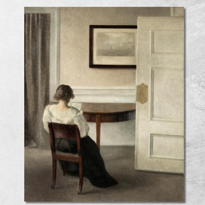 Interno Vilhelm Hammershøi vhm37 quadro stampato su tela