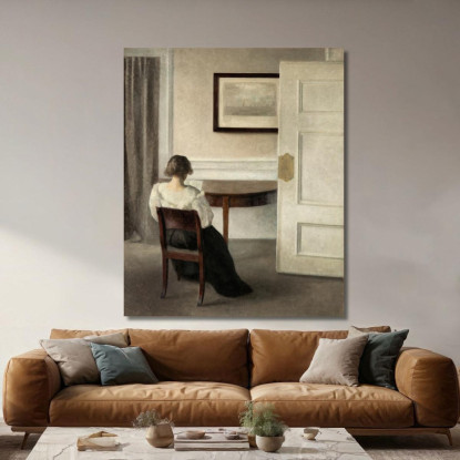 Interno Vilhelm Hammershøi vhm37 quadro stampato su tela