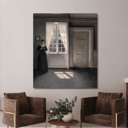 Interno Da Strandgade 30 Vilhelm Hammershøi vhm38 quadro stampato su tela