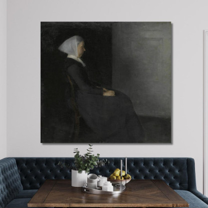 La Madre Dell'Artista Frederikke Hammershøi (Ritratto Della Madre Dell'Artista) Vilhelm Hammershøi vhm41 quadro stampato su tel