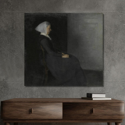 La Madre Dell'Artista Frederikke Hammershøi (Ritratto Della Madre Dell'Artista) Vilhelm Hammershøi vhm41 quadro stampato su tel