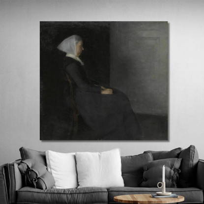 La Madre Dell'Artista Frederikke Hammershøi (Ritratto Della Madre Dell'Artista) Vilhelm Hammershøi vhm41 quadro stampato su tel