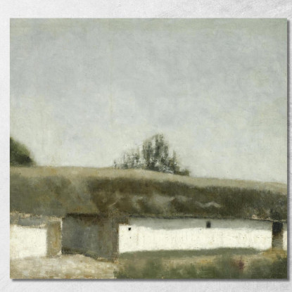 Paesaggio Con Fattoria Vilhelm Hammershøi vhm43 quadro stampato su tela