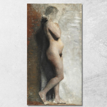 Modella Femminile Nuda In Piedi Profilo Verso Destra Vilhelm Hammershøi vhm46 quadro stampato su tela