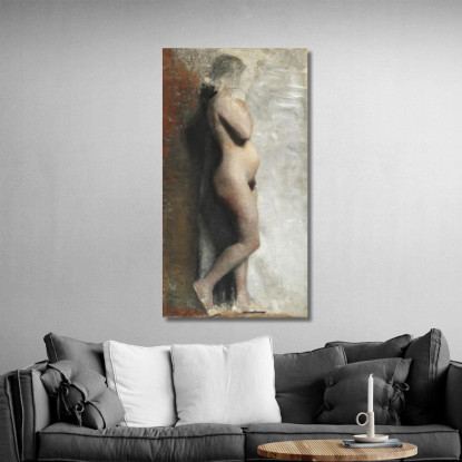 Modella Femminile Nuda In Piedi Profilo Verso Destra Vilhelm Hammershøi vhm46 quadro stampato su tela