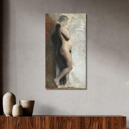 Modella Femminile Nuda In Piedi Profilo Verso Destra Vilhelm Hammershøi vhm46 quadro stampato su tela