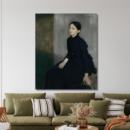 Ritratto Di Una Giovane Donna (La Sorella Dell'Artista Anna Hammershøi) Vilhelm Hammershøi vhm47 quadro stampato su tela