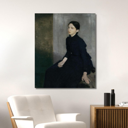 Ritratto Di Una Giovane Donna (La Sorella Dell'Artista Anna Hammershøi) Vilhelm Hammershøi vhm47 quadro stampato su tela