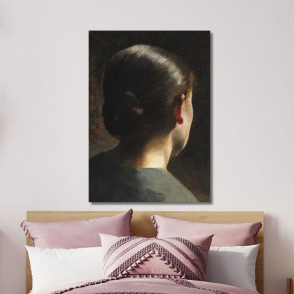 Ritratto Della Sorella Dell'Artista Anna Hammershøi Vista Da Dietro Vilhelm Hammershøi vhm50 quadro stampato su tela