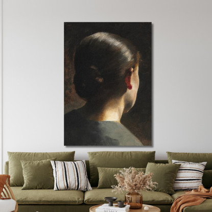 Ritratto Della Sorella Dell'Artista Anna Hammershøi Vista Da Dietro Vilhelm Hammershøi vhm50 quadro stampato su tela