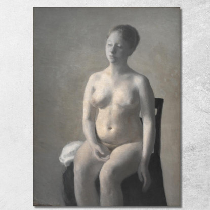 Nudo Femminile Seduto Vilhelm Hammershøi vhm52 quadro stampato su tela