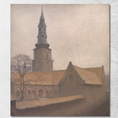 Chiesa Di San Pietro Copenaghen Vilhelm Hammershøi vhm55 quadro stampato su tela