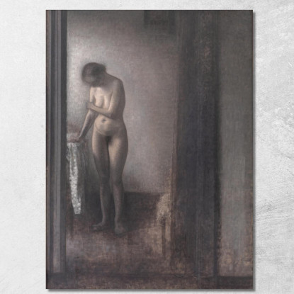 Nudo Femminile In Piedi Vilhelm Hammershøi vhm56 quadro stampato su tela
