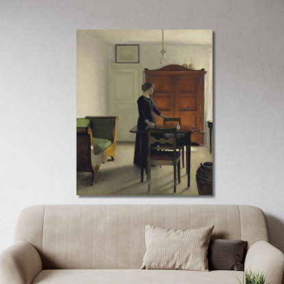 Soggiorno Vilhelm Hammershøi vhm59 quadro stampato su tela