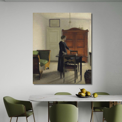 Soggiorno Vilhelm Hammershøi vhm59 quadro stampato su tela