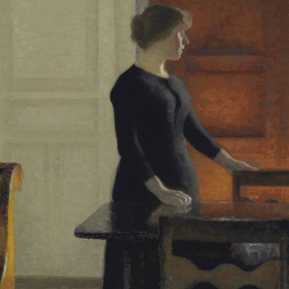 Soggiorno Vilhelm Hammershøi vhm59 quadro stampato su tela