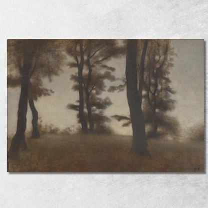 Tronchi D'Albero. Arresødal Vicino A Frederiksværk North Zealand Vilhelm Hammershøi vhm69 quadro stampato su tela
