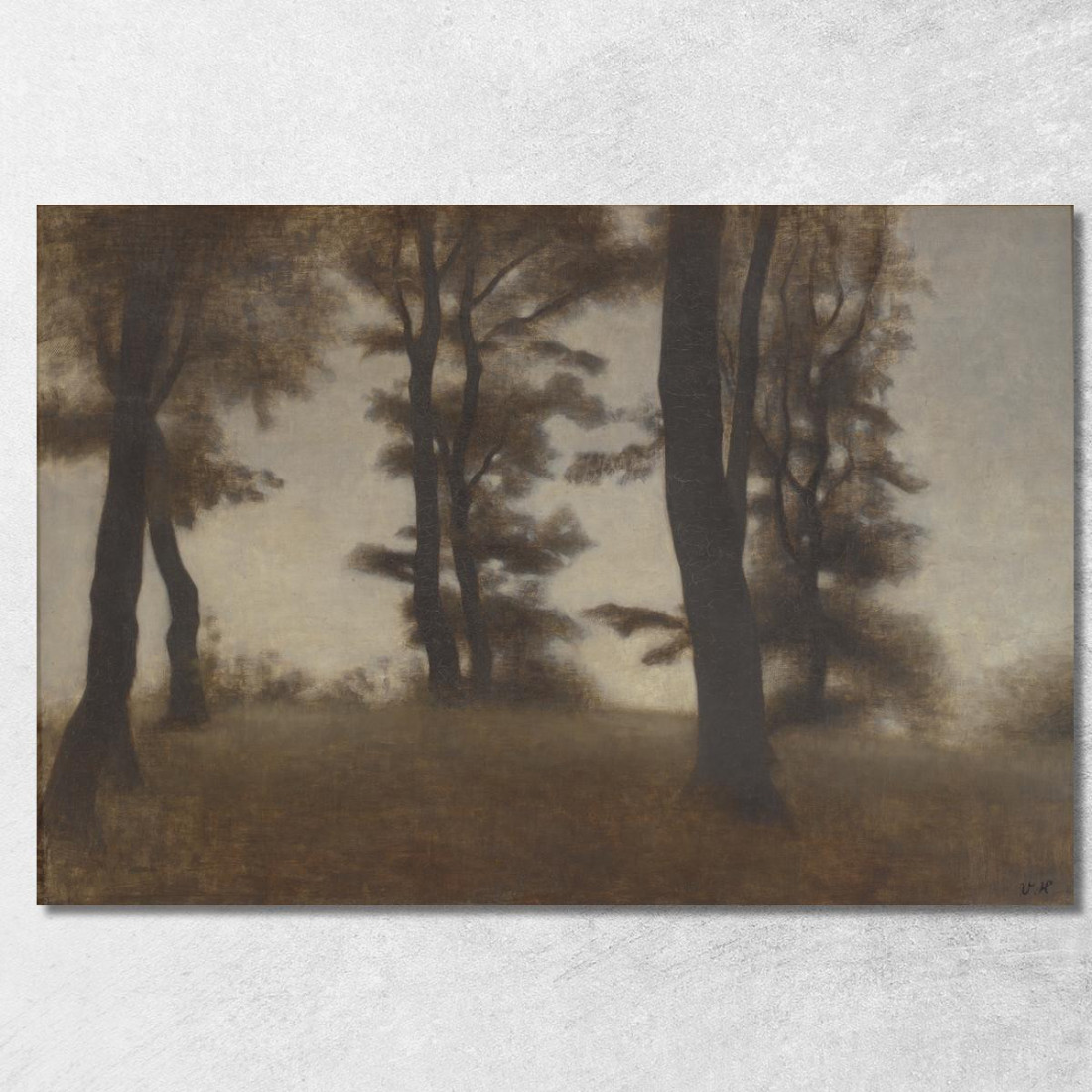 Tronchi D'Albero. Arresødal Vicino A Frederiksværk North Zealand Vilhelm Hammershøi vhm69 quadro stampato su tela