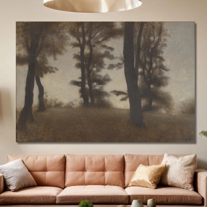 Tronchi D'Albero. Arresødal Vicino A Frederiksværk North Zealand Vilhelm Hammershøi vhm69 quadro stampato su tela