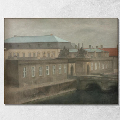 Veduta Del Palazzo Di Christiansborg. Tardo Autunno Vilhelm Hammershøi vhm70 quadro stampato su tela