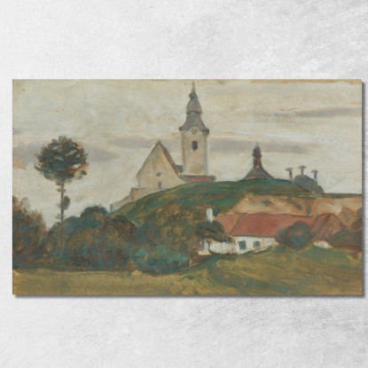 Paesaggio Con Chiesa E Villaggio 2 Walther Gamerith wgm17 quadro stampato su tela