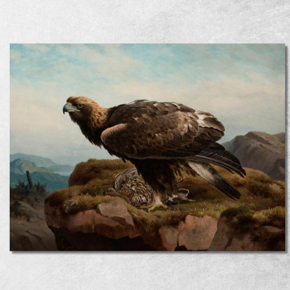 Aquila Reale Sul Ciglio Di Una Scogliera Ferdinand von Wright fvw9 quadro stampato su tela