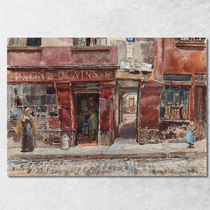18 Rue De L'Hotel-De-Ville Nel 1899 4° Arrondissement Frédéric Houbron fhb1 quadro stampato su tela