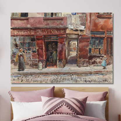 18 Rue De L'Hotel-De-Ville Nel 1899 4° Arrondissement Frédéric Houbron fhb1 quadro stampato su tela