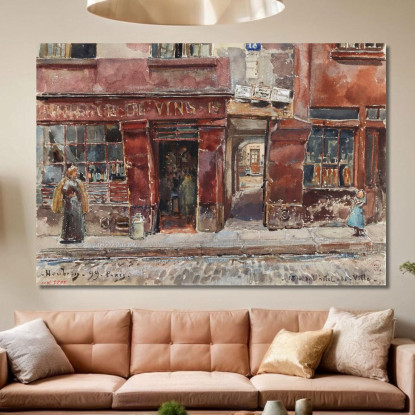 18 Rue De L'Hotel-De-Ville Nel 1899 4° Arrondissement Frédéric Houbron fhb1 quadro stampato su tela