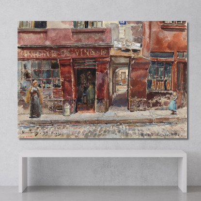 18 Rue De L'Hotel-De-Ville Nel 1899 4° Arrondissement Frédéric Houbron fhb1 quadro stampato su tela