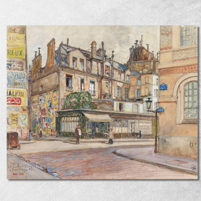 Angolo Tra Rue Mabillon E Rue Clément Nel 1907 5° E 6° Arrondissement Frédéric Houbron fhb3 quadro stampato su tela