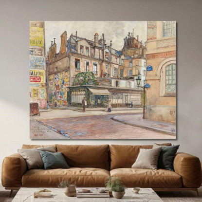 Angolo Tra Rue Mabillon E Rue Clément Nel 1907 5° E 6° Arrondissement Frédéric Houbron fhb3 quadro stampato su tela