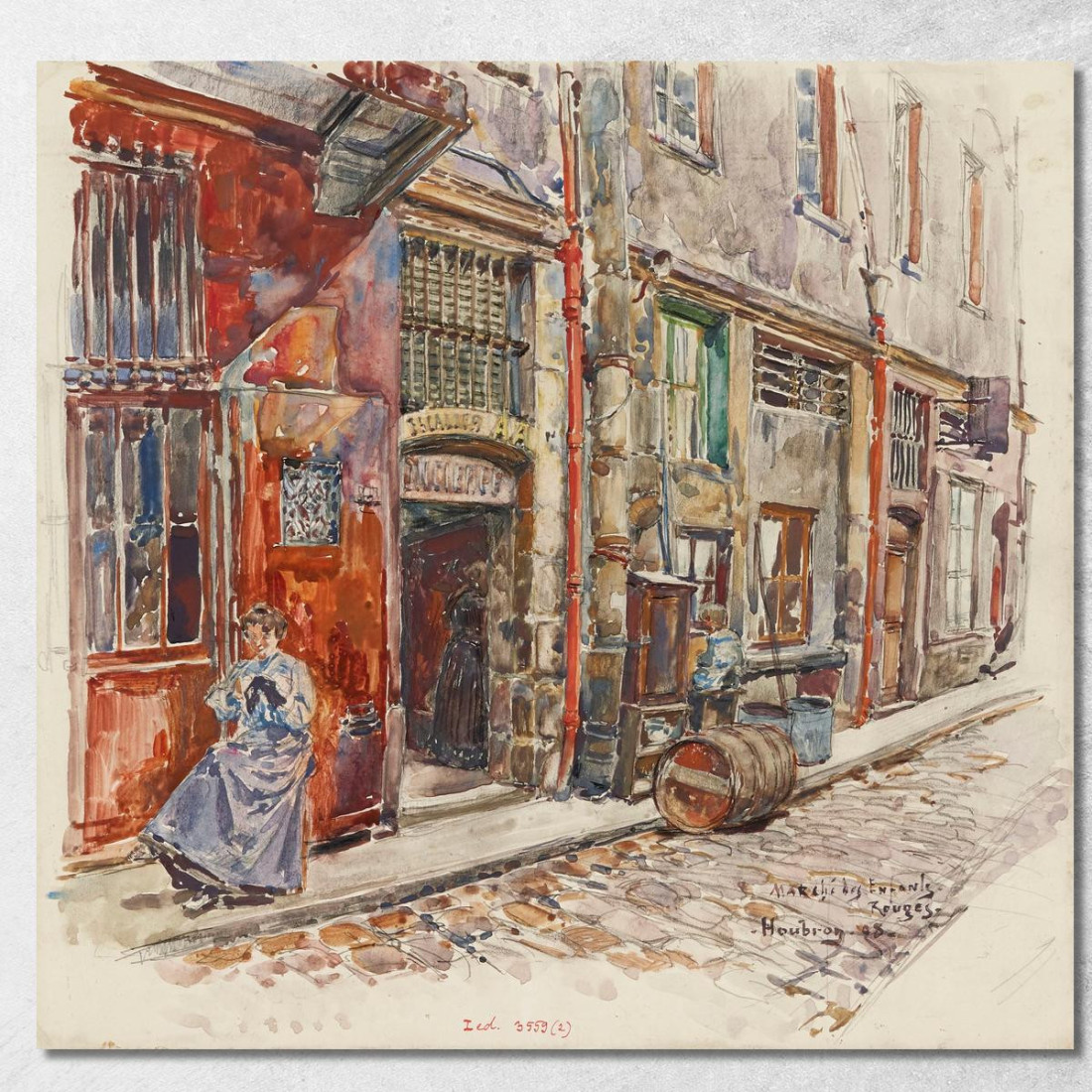 Ingresso Scala A Del Marché Des Enfants-Rouges Nel 1908 3° Arrondissement Frédéric Houbron fhb7 quadro stampato su tela