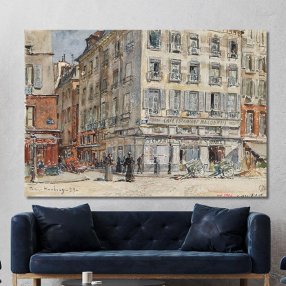 Intersezione Di Due Strade A Parigi Nel 1899 Frédéric Houbron fhb9 quadro stampato su tela