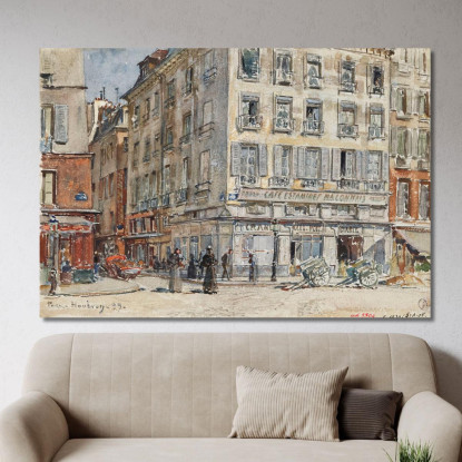 Intersezione Di Due Strade A Parigi Nel 1899 Frédéric Houbron fhb9 quadro stampato su tela