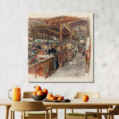 Interno Del Marché Des Enfants-Rouges 3° Arrondissement Frédéric Houbron fhb10 quadro stampato su tela