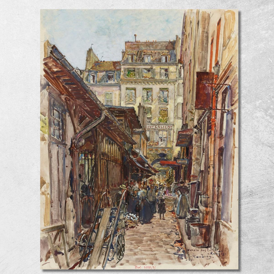 Interno Del Marché Des Enfants-Rouges Nel 1907 3° Arrondissement Frédéric Houbron fhb11 quadro stampato su tela