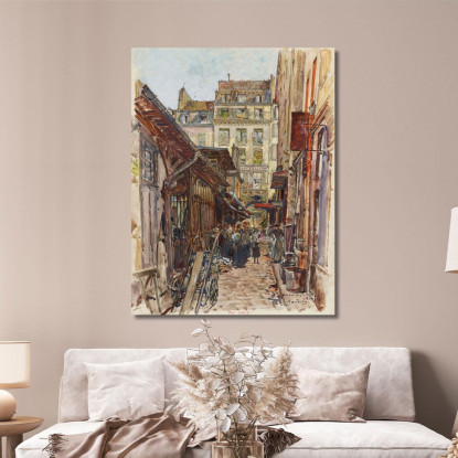 Interno Del Marché Des Enfants-Rouges Nel 1907 3° Arrondissement Frédéric Houbron fhb11 quadro stampato su tela