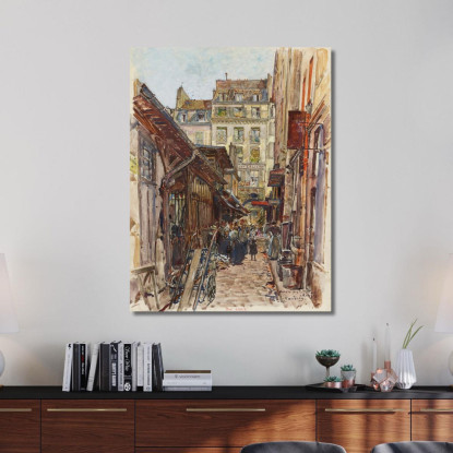 Interno Del Marché Des Enfants-Rouges Nel 1907 3° Arrondissement Frédéric Houbron fhb11 quadro stampato su tela