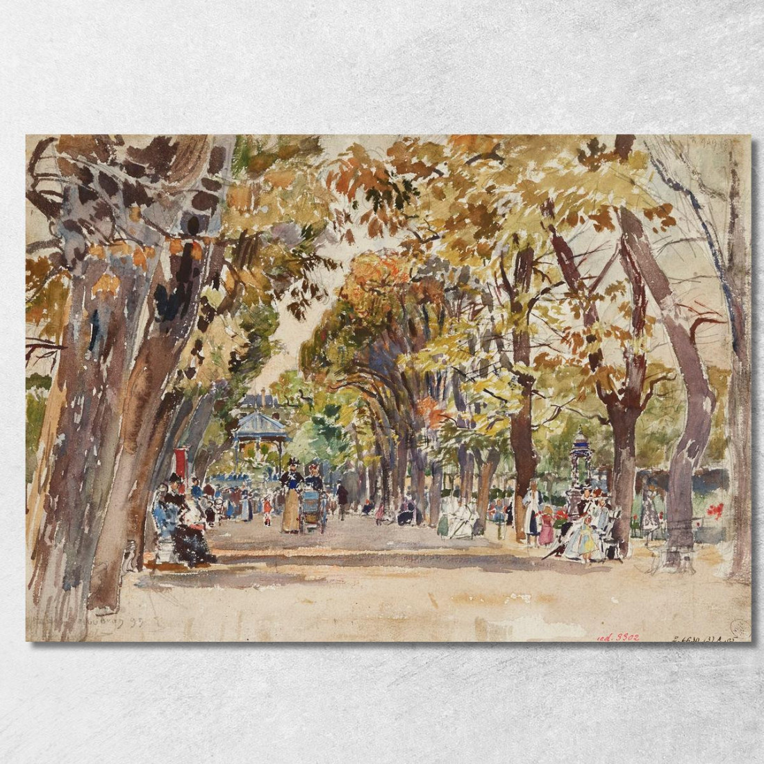 Giardino Pubblico A Parigi Nel 1899 Frédéric Houbron fhb12 quadro stampato su tela