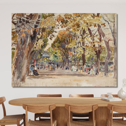 Giardino Pubblico A Parigi Nel 1899 Frédéric Houbron fhb12 quadro stampato su tela