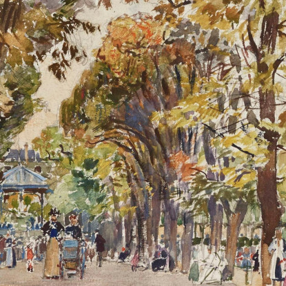 Giardino Pubblico A Parigi Nel 1899 Frédéric Houbron fhb12 quadro stampato su tela