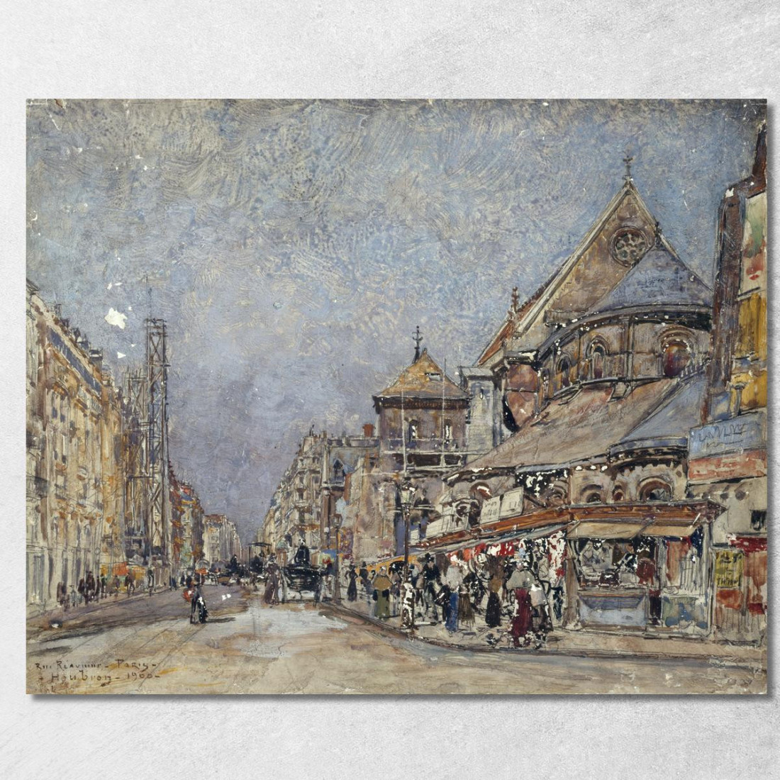 Rue Réaumur E L'Abside Della Chiesa Saint-Martin-Des-Champs Frédéric Houbron fhb15 quadro stampato su tela