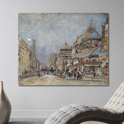 Rue Réaumur E L'Abside Della Chiesa Saint-Martin-Des-Champs Frédéric Houbron fhb15 quadro stampato su tela