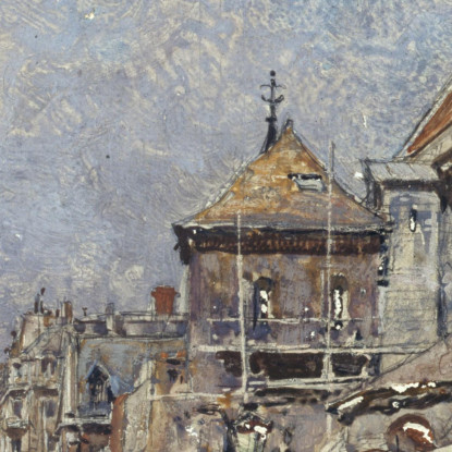 Rue Réaumur E L'Abside Della Chiesa Saint-Martin-Des-Champs Frédéric Houbron fhb15 quadro stampato su tela