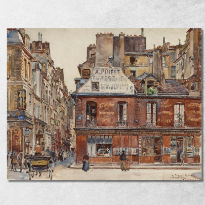 Rue Sauval Vista Da Rue Saint-Honoré Nel 1901 1° Arrondissement Frédéric Houbron fhb16 quadro stampato su tela