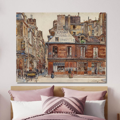 Rue Sauval Vista Da Rue Saint-Honoré Nel 1901 1° Arrondissement Frédéric Houbron fhb16 quadro stampato su tela