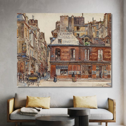Rue Sauval Vista Da Rue Saint-Honoré Nel 1901 1° Arrondissement Frédéric Houbron fhb16 quadro stampato su tela