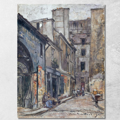 Rue Taille-Pain Frédéric Houbron fhb17 quadro stampato su tela